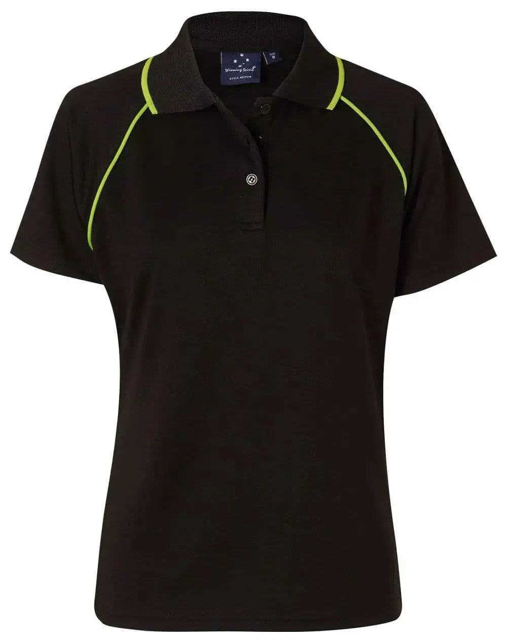 Winning Spirit Casual Wear Black/Lime / 8 WINNING SPIRIT CHAMPION POLO Ladies' PS19
